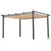 PERGOLA ALLUMINIO GAZEBO COPERTURA TELO ECRù RETRAIBILE MT.3X4 TETTOIA 300X400