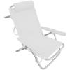 GIARDINI DEL RE Spiaggina Mare Sedia Sdraio Alluminio Reclinabile Prendisole Cuscino 53x62x77