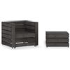 vidaXL Legno di Pino Impregnato Tavolo da Giardino in Pallet Grigio/Marrone vidaXL