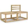 vidaXL Tavolo 60x60x36,5cm Pino Impregnato Marrone/Verde Modelli Diversi vidaXL