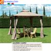 GIARDINI DEL RE Gazebo Con Tende 3x3 H270 Acciaio Giardino Patio Top Poliestere Idrorepellente