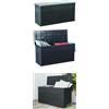 BAULE RESINA ESTERNO 119x46xH60 CM MULTIUSO ANTRACITE 320 LT EFFETTO RATTAN