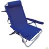2 PEZZI SPIAGGINA RICHIUDIBILE 53x62x77h CM IN ALLUMINIO BLU SEDIA POLTRONA MARE