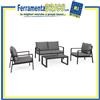 Bizzotto SET SALOTTO GIARDINO ESTERNO HILDE ANTRACITE BIZZOTTO IN ALLUMINIO 0664002 4 PZ