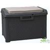BAULE CASSAPANCA SEDUTA ESTERNO MULTIUSO 125LT RESINA CUSCINO 73x50x49 ANTRACITE