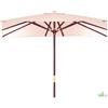 OMBRELLONE RETTANGOLARE CENTRALE 300X400 CM 3X4 MT CON CARRUCOLE BEIGE GIARDINO