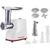 Beper Tritacarne Elettrico Con Passapomodoro Lame e Trafile in acciaio Inox 3 5 7 mm
