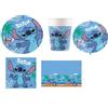 decorata party KIT COORDINATO STITCH COMPLEANNO PIATTI BICCHIERI TOVAGLIOLI TOVAGLIA