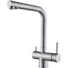 Vetrineinrete Rubinetto da cucina a 3 vie per acqua calda fredda depuratore a 2 leve moderno