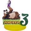nonsoloDisney Sagoma Personalizzata Masha e Orso polistirolo Nome e Numero Compleanno Feste