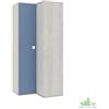 ARMADIO GUARDAROBA 98x96x223h ANGOLARE BICOLORE 2 ANTE LEGNO CELESTE AD ANGOLO
