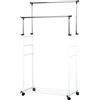 BellaHome STENDER APPENDIABITI DOPPIO ESTENSIBILE BELLAHOME CON RUOTE IN METALLO BIANCO...