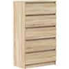 vidaXL Cassettiera Rovere Sonoma 60x36x103 cm in Legno Multistrato