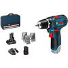 Senza marca generico AVVITATORE BOSCH GSR 12V-15 1 BATTERIA 2,0 Ah+1 4Ah+ACCESS.