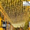 Tenda Luminosa Natalizia 240 LED Luce Calda 3 METRI PROLUNGABILE Esterno 3X1.20