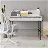 SCRIVANIA NORDICA CON CASSETTO BIANCO GAMBE METALLO ANTRACITE 110x60xh101 cm