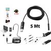 TrAdE Shop Traesio TELECAMERA ENDOSCOPICA 6 LED TUBO FLESSIBILE USB 5 MT IMPERMEABILE ISPEZIONE