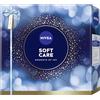 NIVEA Soft Care, set regalo, regalo per donne, confezione regalo con gel doccia (250 ml), lozione per il corpo (400 ml), cura del giorno (50 ml) e gel detergente (150 ml)