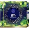 NIVEA Feel Good - Set regalo per donne, confezione regalo con gel doccia (250 ml), shampoo (250 ml), lozione per il corpo (400 ml) e deodorante (50 ml)