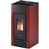 Cadel Stufa a Pellet Ventilata 8,5 kW 17 Kg 238 m3 Rosso Bordeaux CRISTAL 9 T1