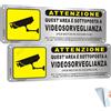 Aerhimiy Cartello Area Videosorvegliata Alluminio Spazzolato 25x9 cm, Impermeabile, Antir