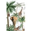 Plage PANORAMICO INTISSE-Bambini GUNGLE ANIMAUX FOTOS, Paper, Verde, 1,5X 2,5m, 3 unità