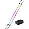 CORSAIR iCUE LINK LS430 Aurora RGB Light Strips 430mm Kit - 2x Magnetic Diffused Individually Addressable RGB LED Strips - iCUE LINK Adapter and ARGB to iCUE 3-Pin Adapter Cable Included