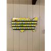 Fatto a mano Espositore per palline da golf in legno giallo e nero, supporto da baseball, ...
