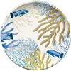 TOUCH-MEL PIATTO PIANO Corallo Blu Melamina Infrangibile Barca e Outdoor 26,7cm