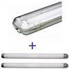 LED PLAFONIERA STAGNA 2 NEON LED TUBO T8 G13 60-120-150 CM 220V SOFFITTO IP65