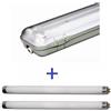 LED PLAFONIERA DA ESTERNO INTERNO DOPPIA STAGNA NEON LED TUBO T8 60-120-150CM IP65