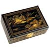 Lachineuse - Portagioie con paesaggio cinese - Nero e oro - 21x14x7 cm | Cofanetto portagioie e scrigno segreto in legno laccato - Decorazione asiatica - Idea regalo per donna