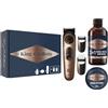 King C. Gillette Trimmer elettrico per barba PRO per uomini, Regolatore con ruota di precisione per 40 lunghezze di barba + Mini size Beard Wash 60 ml + Mini size Beard Balm 25 ml, Set Regalo