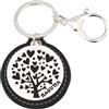 PuntoCasaStore® Portachiavi moschettone albero della vita cuori nero BAG-2000/03NE-1
