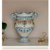 Caltagirone Sofia Vasi Ceramica Siciliana Anfora Soprammobile Vaso in Blu Arancio Smerlato Manici