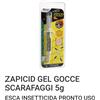 ZAPICID GEL GOCCE SCARAFAGGI 5gESCA INSETTICIDA PRONTO USO
