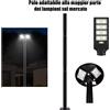 Staffa Palo Nera Per Lampione Stradale 3MT Supporto Metallo Faro Solare Giardino