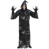 Chaks - Set costume Macellaio delle anime, travestimento horror | Set costume da 3 pezzi con tunica, cappuccio e guanti, travestimento cupo per Halloween e Carnevale