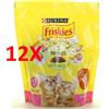 FRISKIES 12 X Friskies Gatti Junior Crocchette Pollo-verdure-latte 375 Grammi