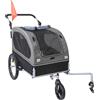Rimorchio Bici per Cani Passeggino per Animali Domestici Carico max. 40 kg