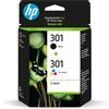 HP 301 Nero e Tricromia N9J72AE Confezione da 2 Cartucce Originali Compatibili