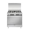 GLEM GAS U855VI CUCINA A GAS 80X50 5 FUOCHI CON FORNO A GAS VENTILATO - INOX