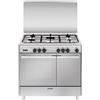 GLEM GAS UR965VI CUCINA A GAS 90X60 5 FUOCHI CON FORNO A GAS VENTILATO - INOX