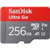SanDisk 256GB Ultra Go scheda microSDXC + adattatore SD (per smartphones e Tablet Android, UHS-I, fino a 150 MB/s, Full HD Video, V10, con prestazioni app A1, Class 10, U1) per Amazon