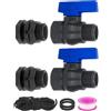 Set di 2 rubinetti per barili di pioggia da 3/4" per piscine, acquari,