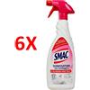 SMAC 6 X Smac Sgrassatore Con Candeggina Trigger 650 Ml Splendore Imbattibile