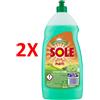 SOLE 2 X Sole Detersivo Piatti Liquido 1100 Ml.limone Verde Detergente Piatti Stovig