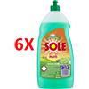 SOLE 6 X Sole Detersivo Piatti Liquido 1100 Ml.limone Verde Detergente Piatti Stovig