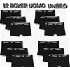 Umbro 12 BOXER UOMO UMBRO 701 Nero Intimo COTONE ELASTICIZZATO BIELASTICO MUTANDA Slip