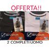 GIVOVA 2 Completi Canotte UOMO GIVOVA COTONE ESTIVO SMANICATO PIGIAMA PIGIAMI MODA